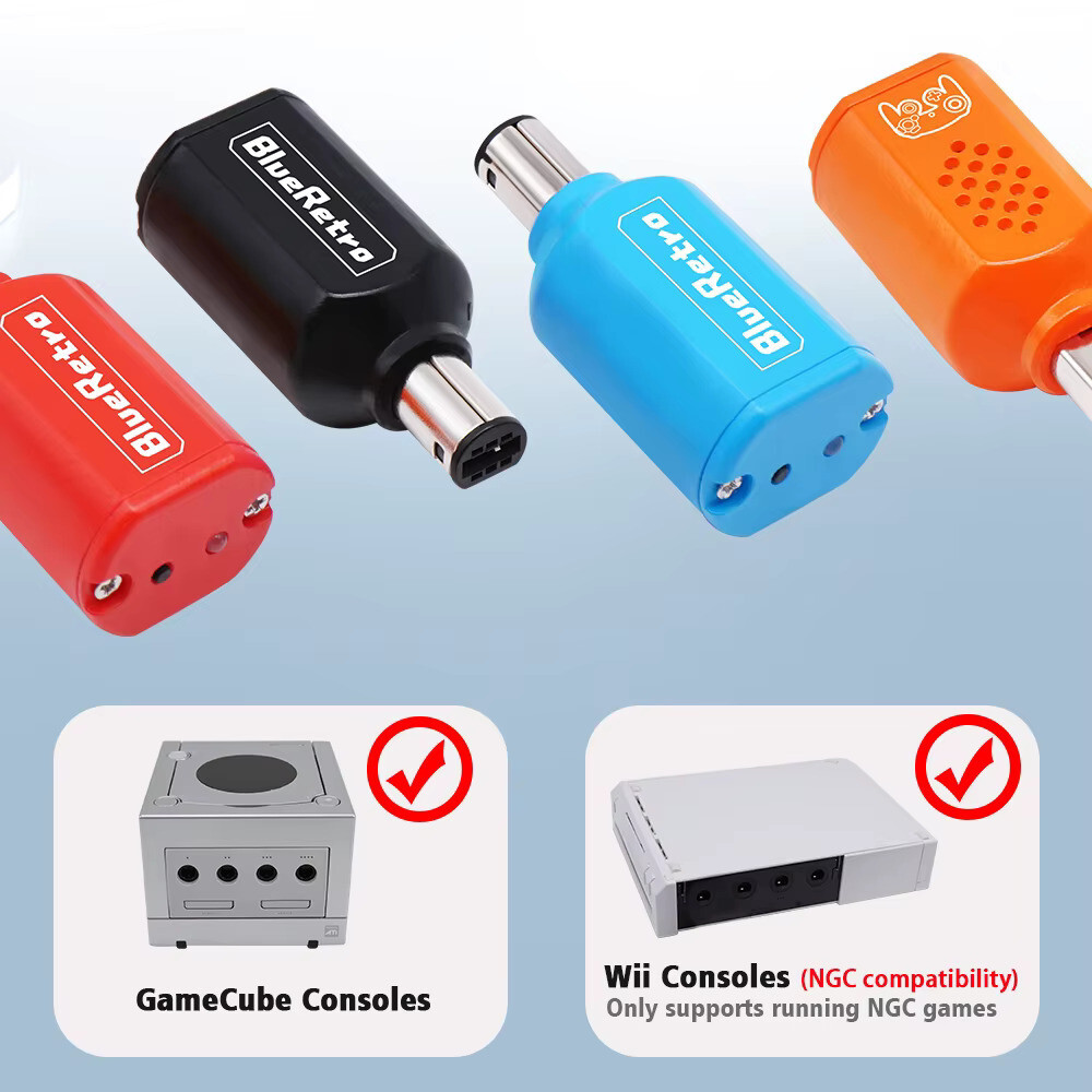 Wireless Bluetooth Receiver - Nintendo Gamecube - (Grey) Blue Retro