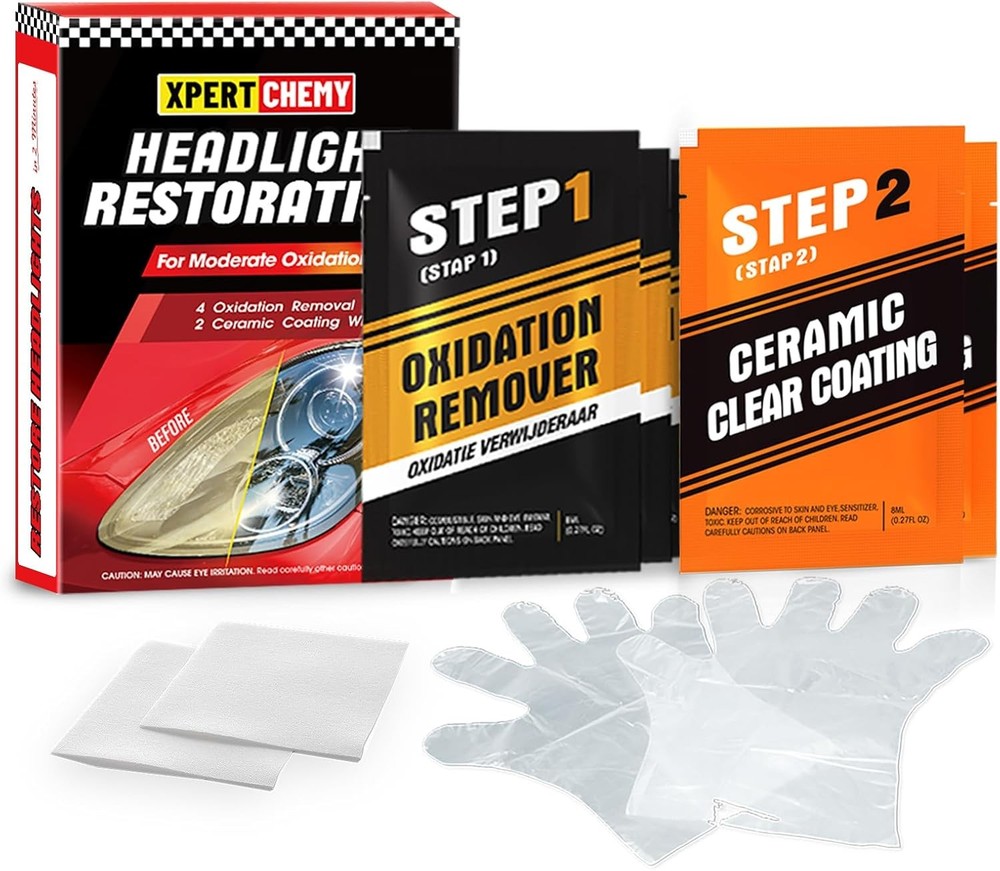 Headlight Restorer Kit,Fast-2 Step Process Restoration Kit for...