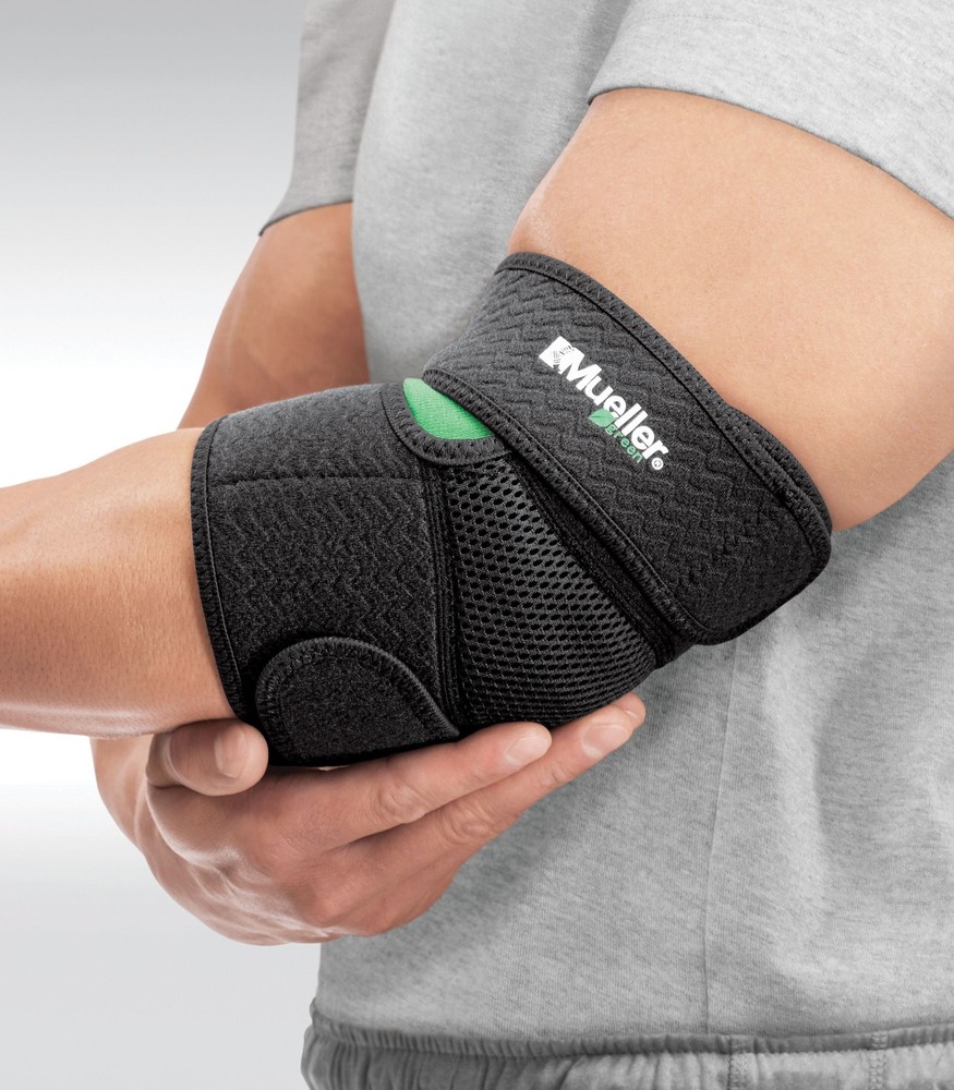 Mueller Green Adjustable Elbow Support, OSFM, Black