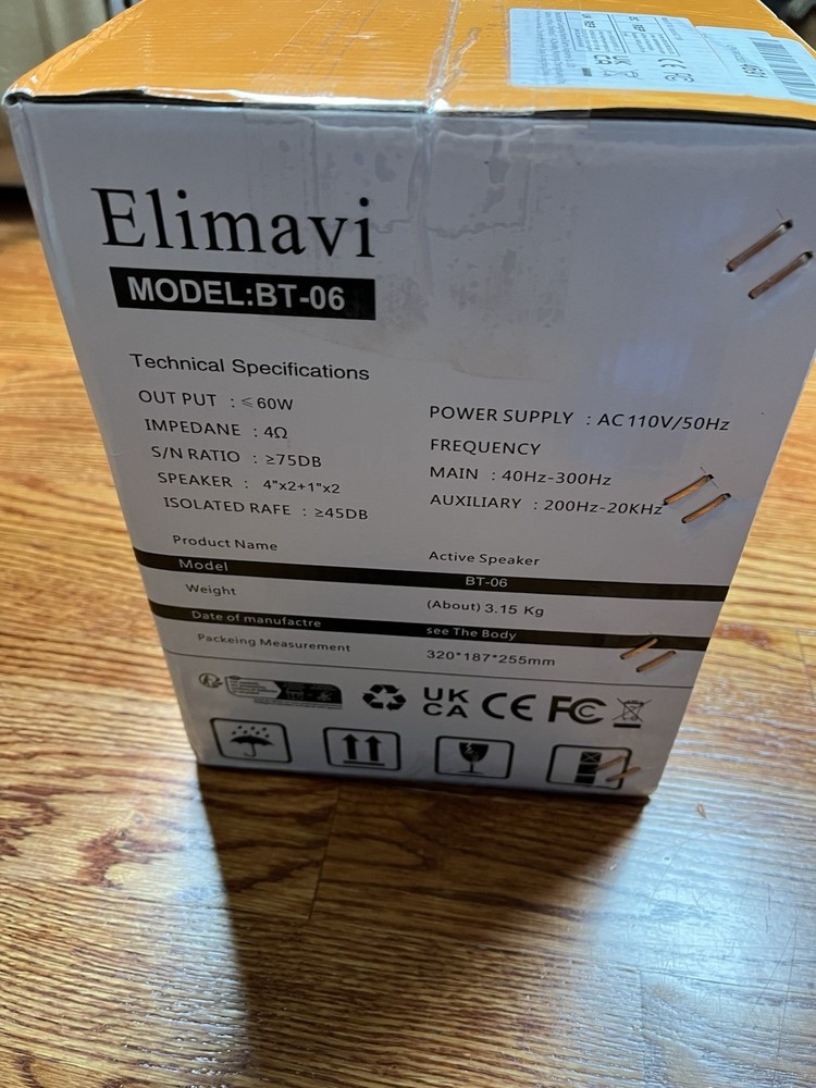 Elimavi Bookshelf Speakers 2.0 BT-06 Black New