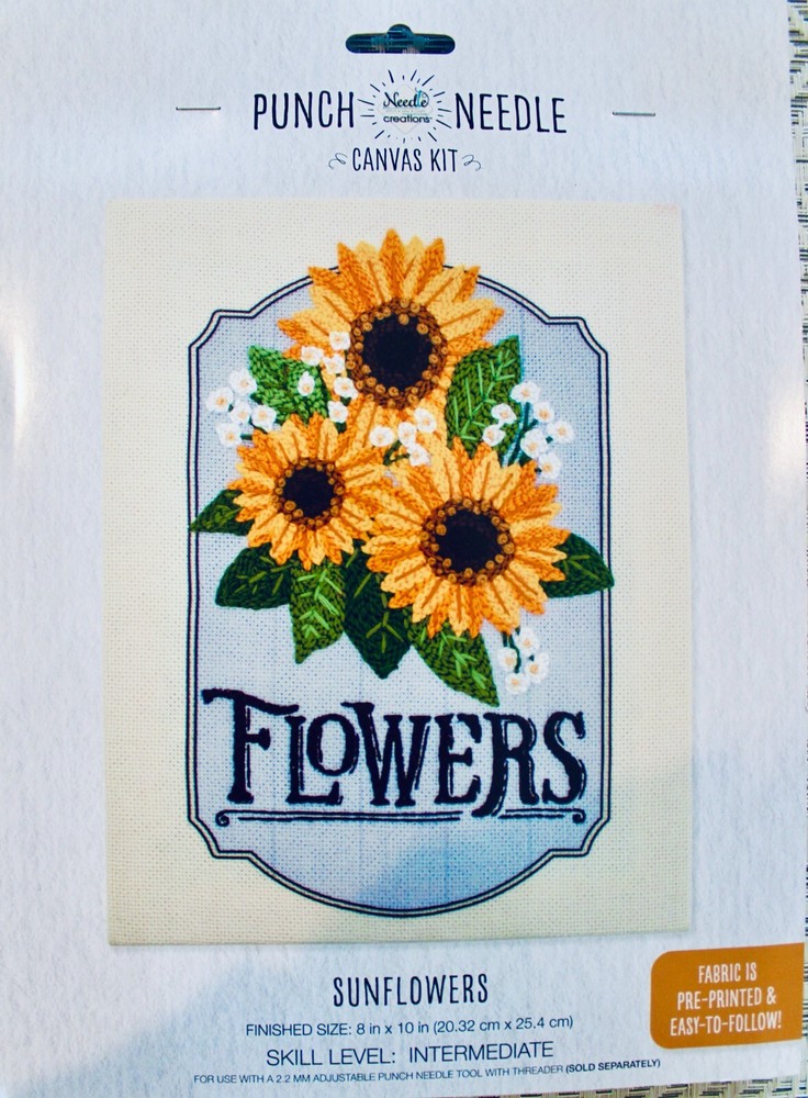 Needle Creations Punch Needle Kit  SUNFLOWERS