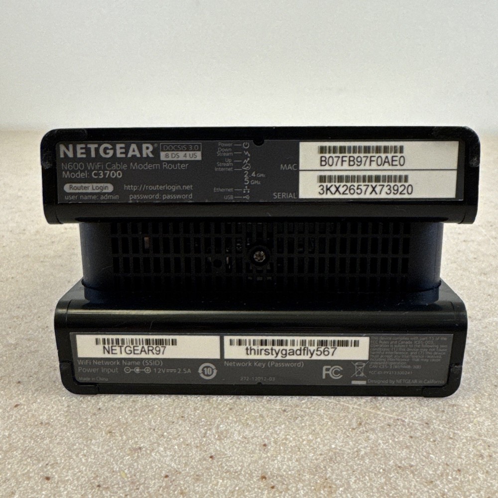 Netgear C3700 WiFi Cable Modem Router