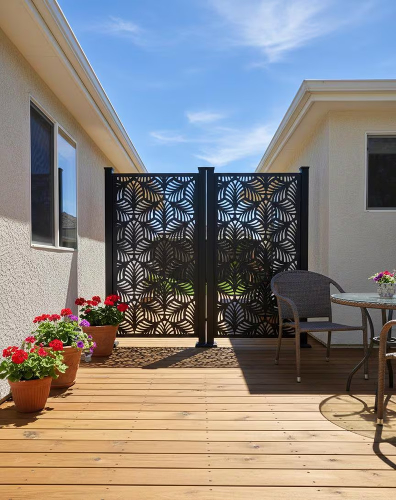 Laser Cut Aluminum Privacy Screen Panel | Monarch Design
