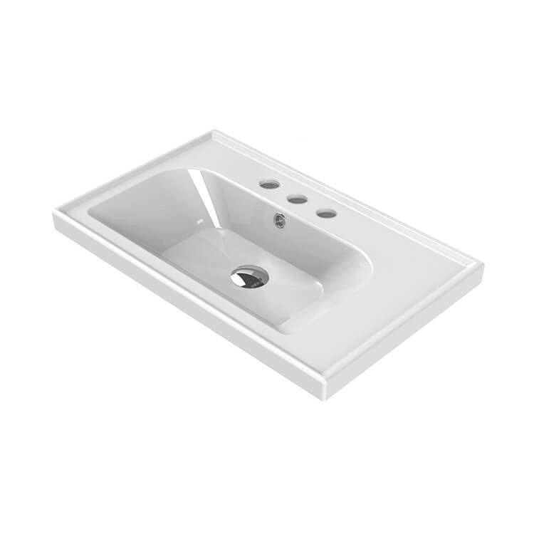 Nameeks CeraStyle 031100-U-Three Hole Frame 27-5/8" Rectangular - White