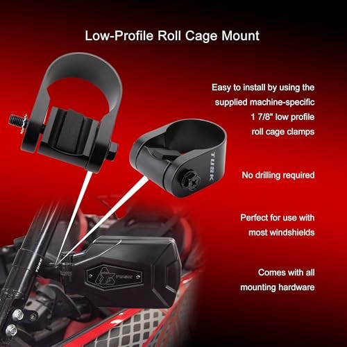 Pivot Folding UTV Mirror Kit w/A-pillar Mounts Compatible with Textron