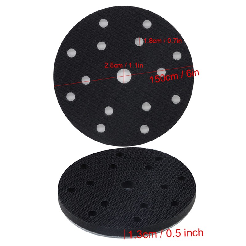 4Pcs 6" Hook & Loop Soft Sponge Sanding Disc Backing Pad Interface Pads 15-Holes