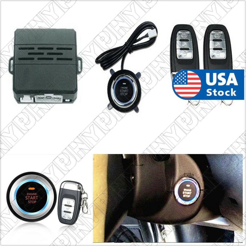 8x Car SUV Vibration Alarm System Ignition Engine Start Push Button Remote Kit