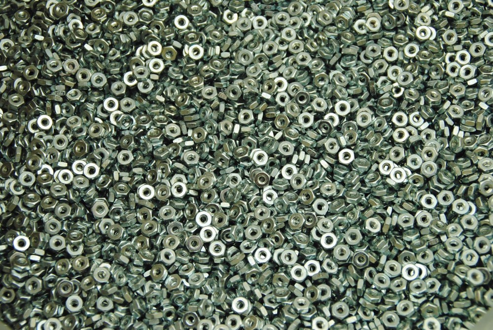 (2000) Machine Screw Hex Nuts 4-40 Zinc Plated 1/4 Hex