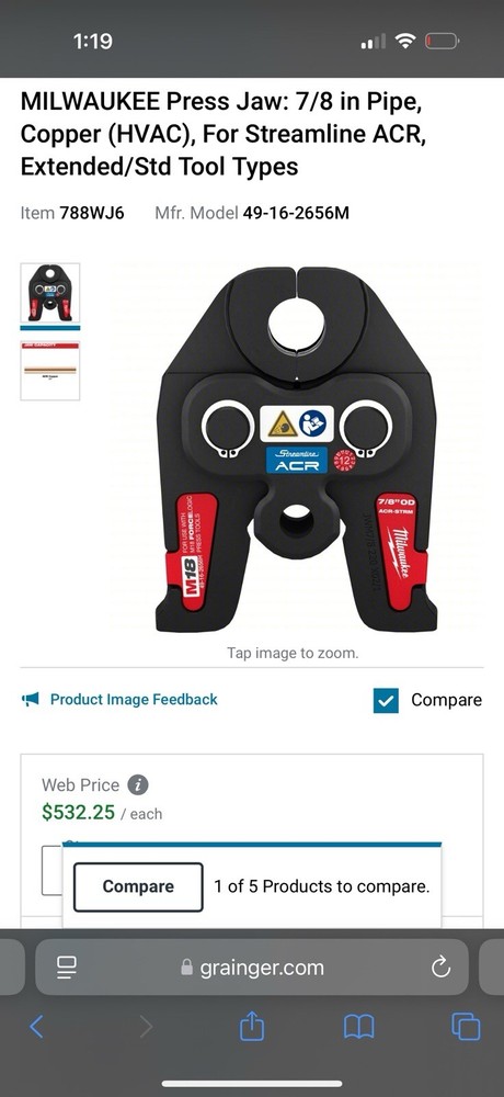 milwaukee acr jaws 7/8