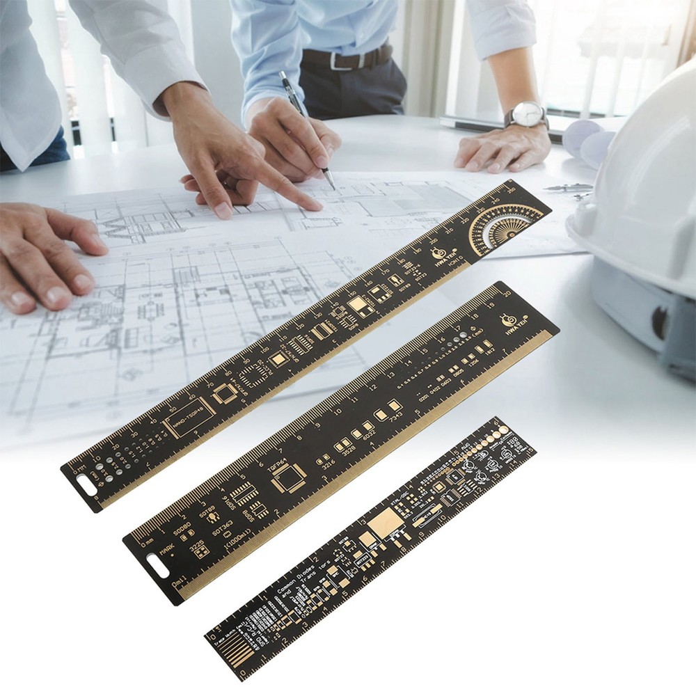 3PCS High Accuracy Multifunctional Printed Circuit Board Engineering Ruler For