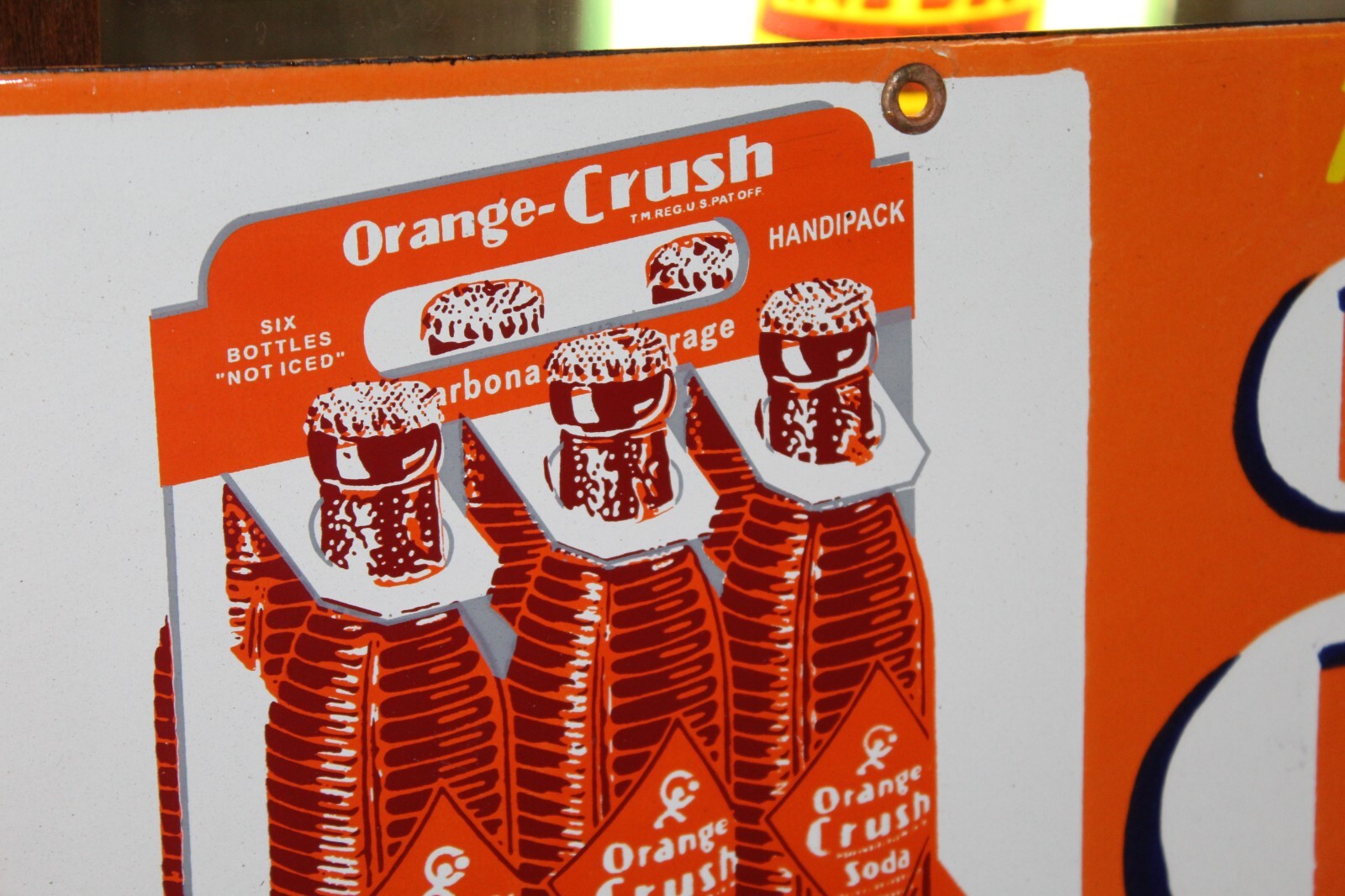 RARE ORANGE CRUSH HANDIPACK SODA POP DEALER PORCELAIN METAL SIGN COKE PEPSI GAS