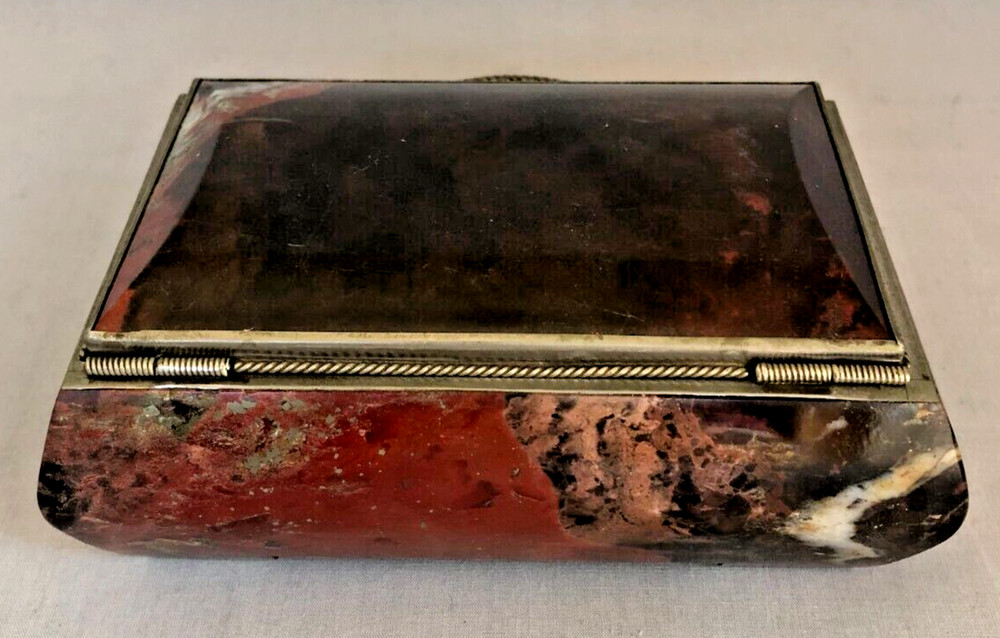 Vintage Russian Hinged Jasper Stone Box