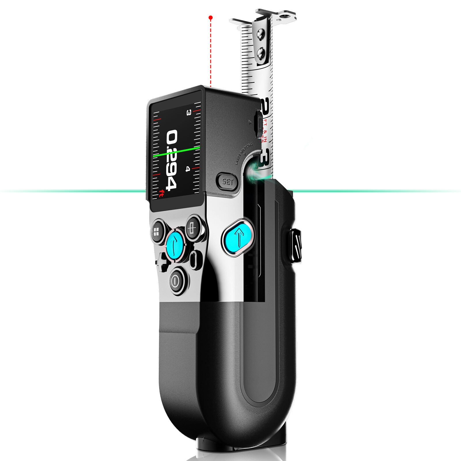 Mileseey 330 FT Digital Tape Measure with Green Laser Replaceable Blades Tape