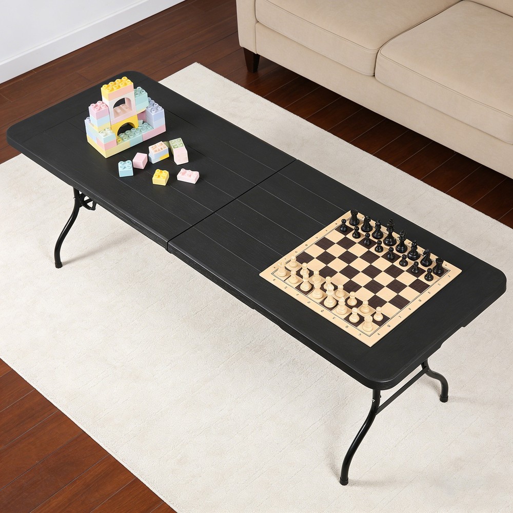 6ft Portable Folding Table Easy Setup Foldable Table for Patio Camping Garage