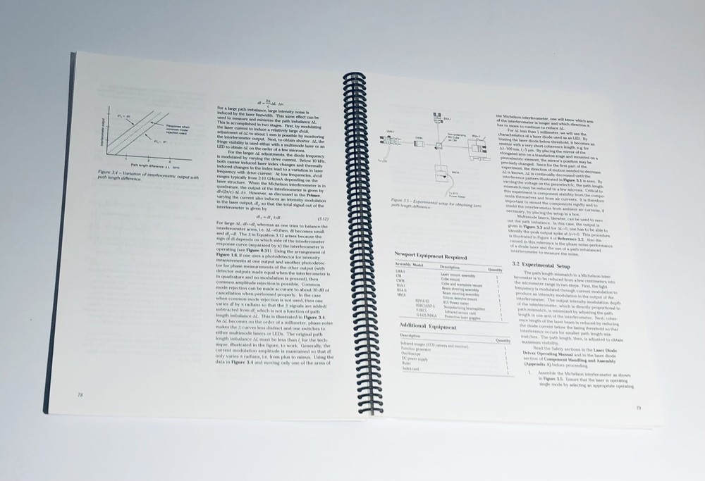 Newport Projects In Single-Mode Fiber Optics Spiral Bound Workbook