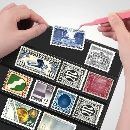 20 Sheets Stamp Pages Collector Stamp Collecting Album Binder Standard 9 Hole...