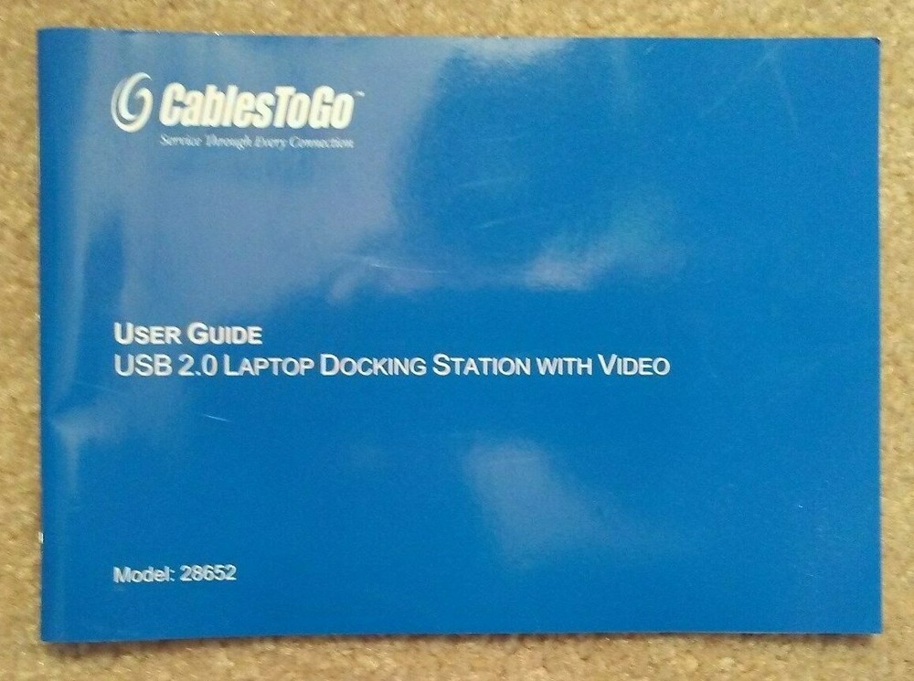 Cables To Go USB 2.0 VGA LAN Dock - Model 28652 - With User Guide