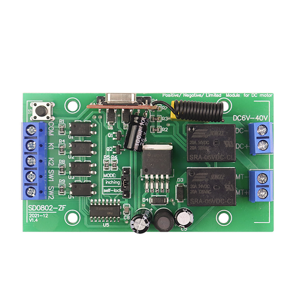 6V 12V 24V Remote Limit Switch DC Motor Forward Reverse Controller Board MAX 20A