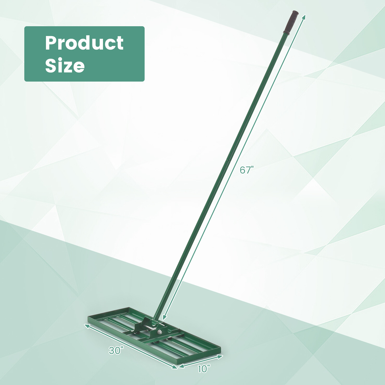 Lawn Leveling Rake 30" x 10" Level Lawn Tool Landscape Rake for Garden Farm