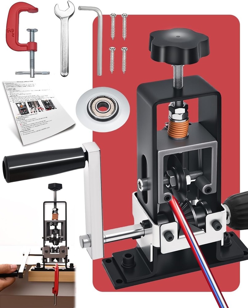 Wire Stripper Machine, 0.06-1 inch Manual Wire Stripping Machine with Replace...