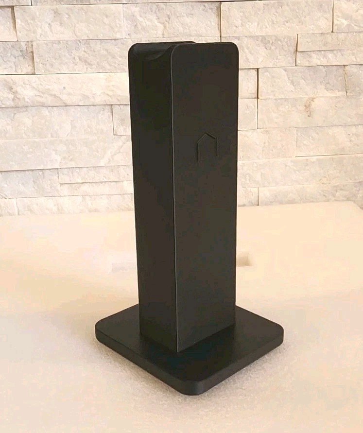 Modern 3D Printed Rectangular Headphone Stand Black Desk Headset Holder
