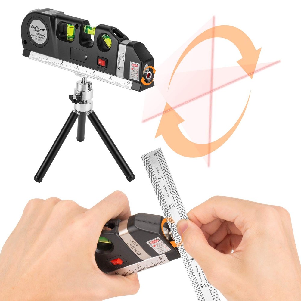 Laser Level Tool Multipurpose Line Kit With triangle Black