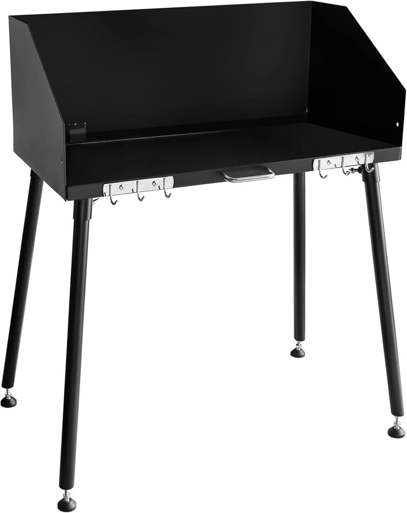 Camp Cooking Table with Foldable Three-Sided Windscreen and Legs
