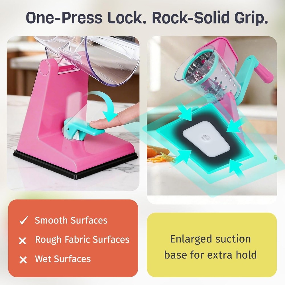 Rotary Vegetable Slicer 3 Drums Cheese Grater Multi Function Kitchen Tool