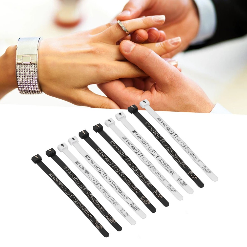 10 Pcs Ring Sizer Accurate Clear Printing Lightweight Portable Finger Ring Sizer