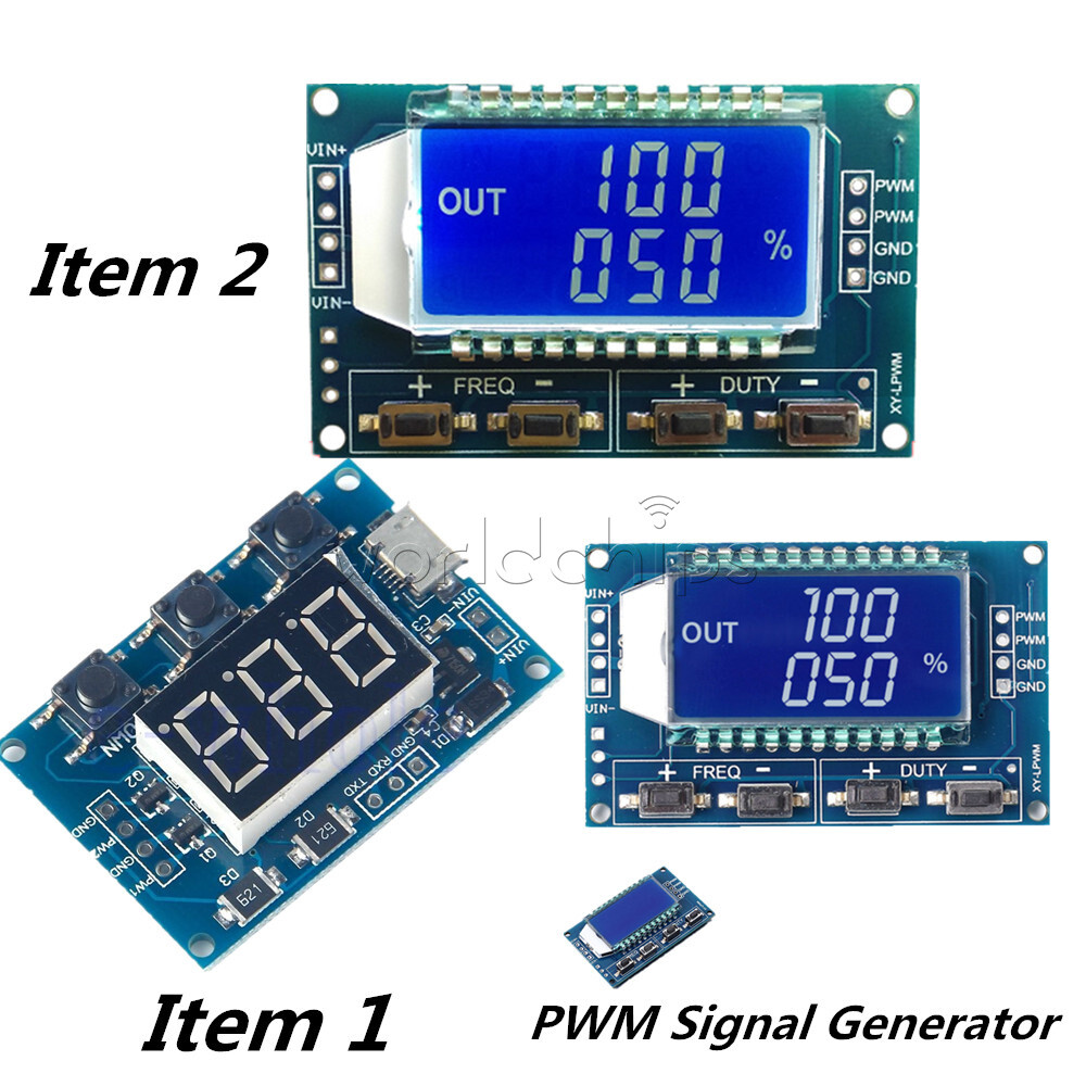 2CHS PWM Pulse Frequency Duty Cycle Square Wave Signal Generator LCD Module