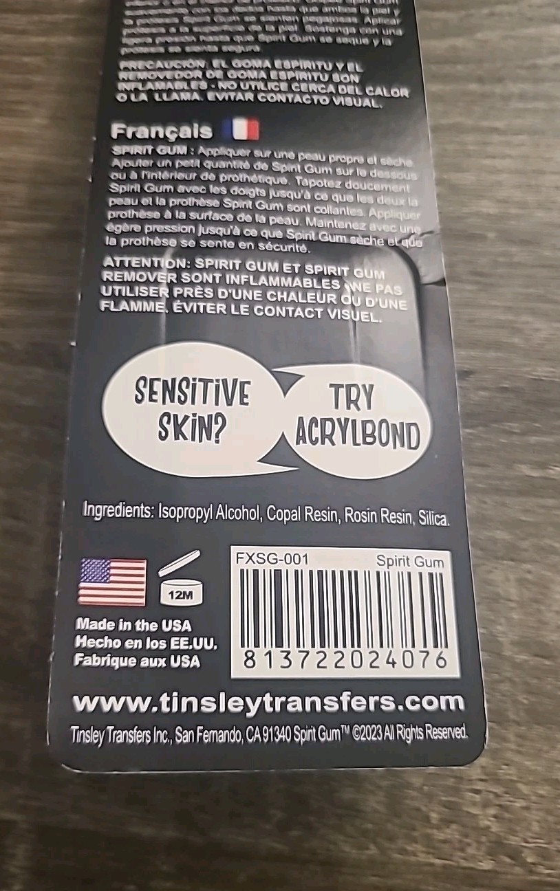 Tinsley Transfers Spirit Gum 1.25 Oz Theatrical Adhesive
