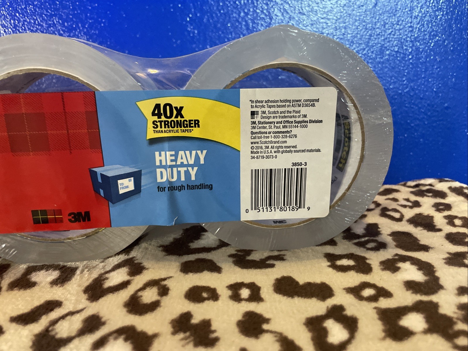 Scotch Heavy Duty Shipping Packing Tape, Clear, Holiday 3 Rolls, Clear