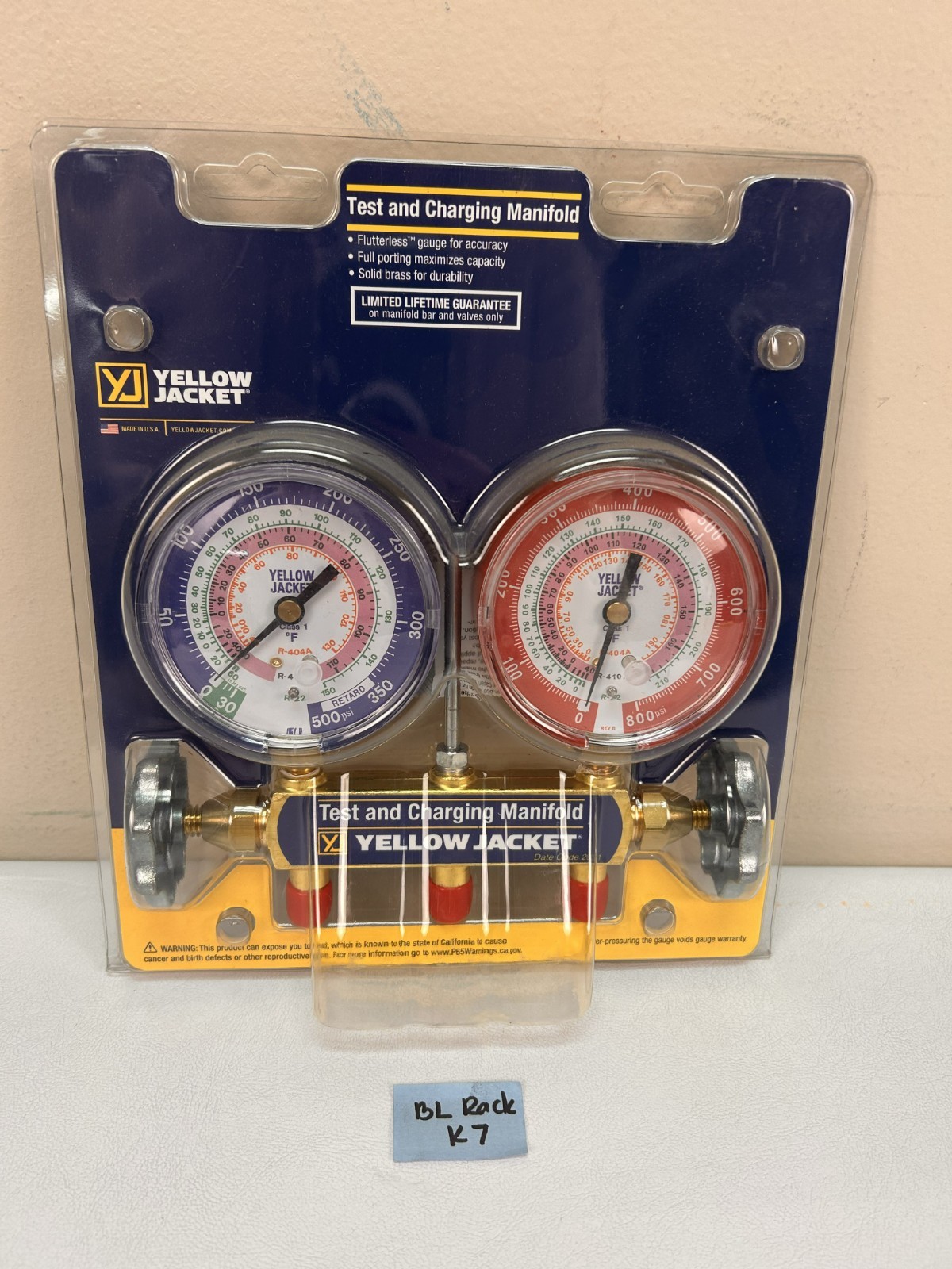 Yellow Jacket Manifold Gauge 42001 No Hoses for R22 R410A R404A 3-1/8 in. Gauges