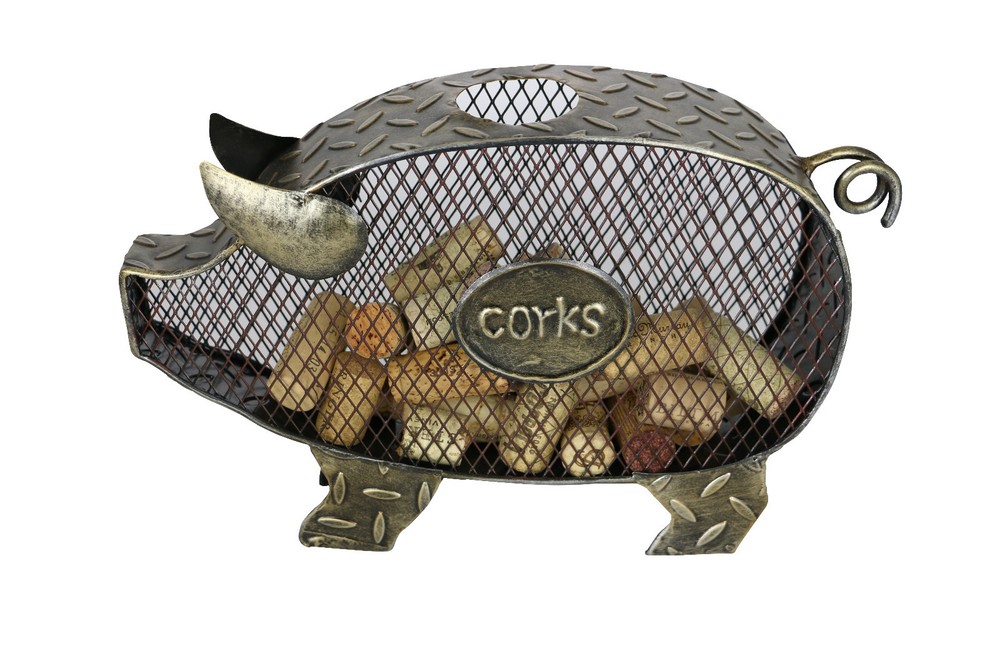 Rustic Pig Metal Cork Keeper