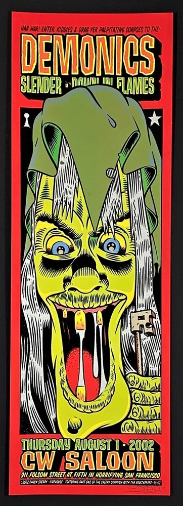 Demonics Hellbillies POSTER Set Firehouse Silkscreen Signed Chuck Sperry 2002