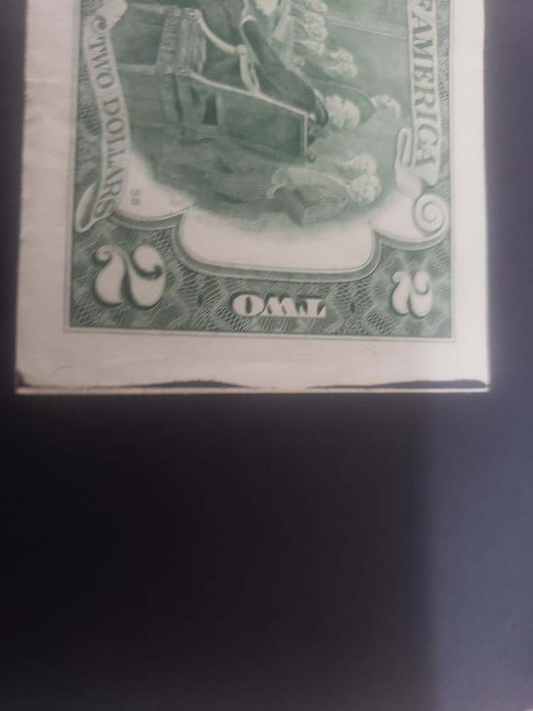 2 dollar bill error print