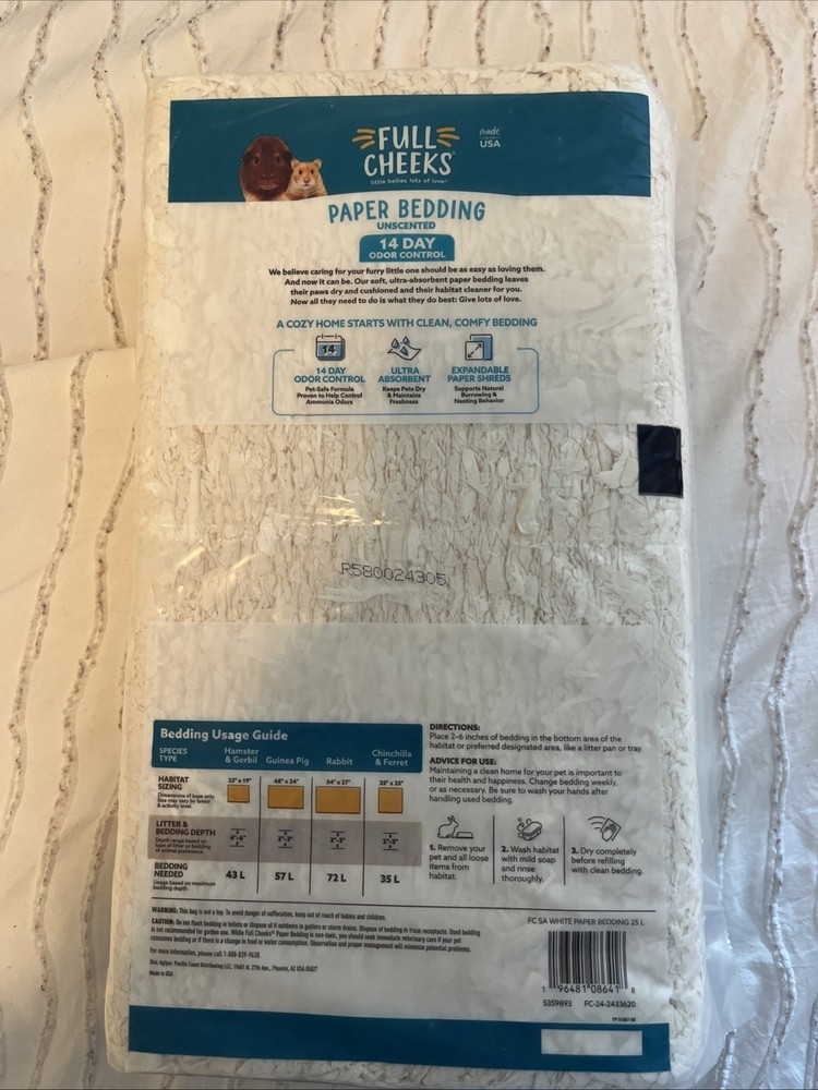 Full Cheeks Unscented Paper Bedding 25L