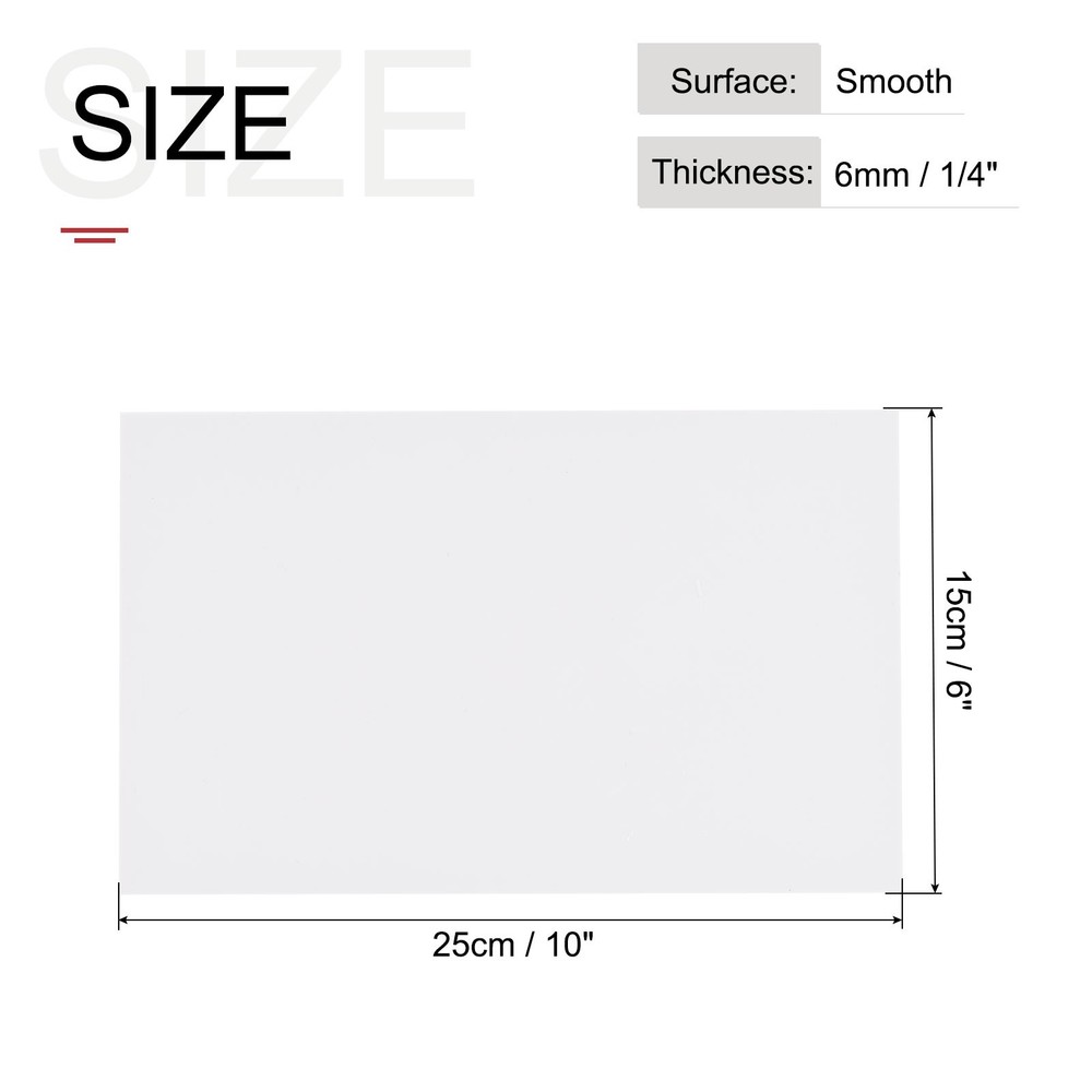 ABS Plastic Sheet 10 " x 6 " x 0.24 " ABS Styrene Sheets White 2 Pcs