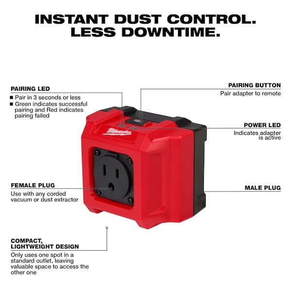 Milwaukee Tool 0950-20 Wireless Dust Control Adapter & Remote Kit