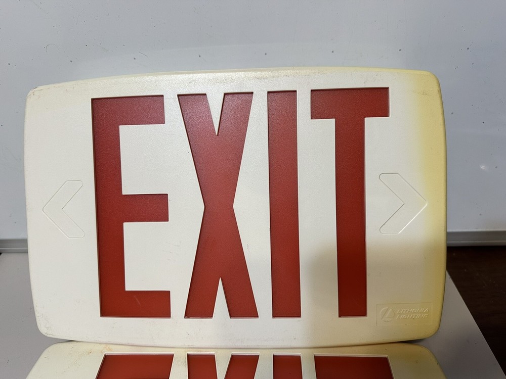 6 - USED Red Exit Snap In Replacement Plastic Cover for Lithonia Lighting Signs