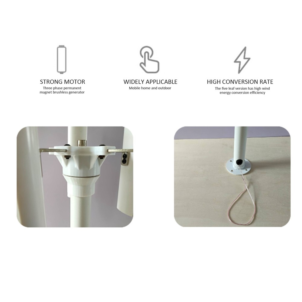 3-Phase Vertical Axis Breeze Wind Turbine Model Permanent Magnet Generator PMSG