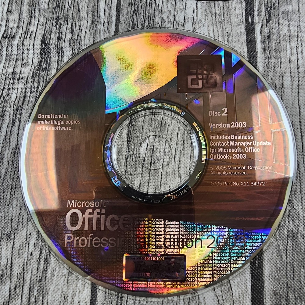 Vintage Microsoft Office Professional Edition 2003 Windows 8 CD