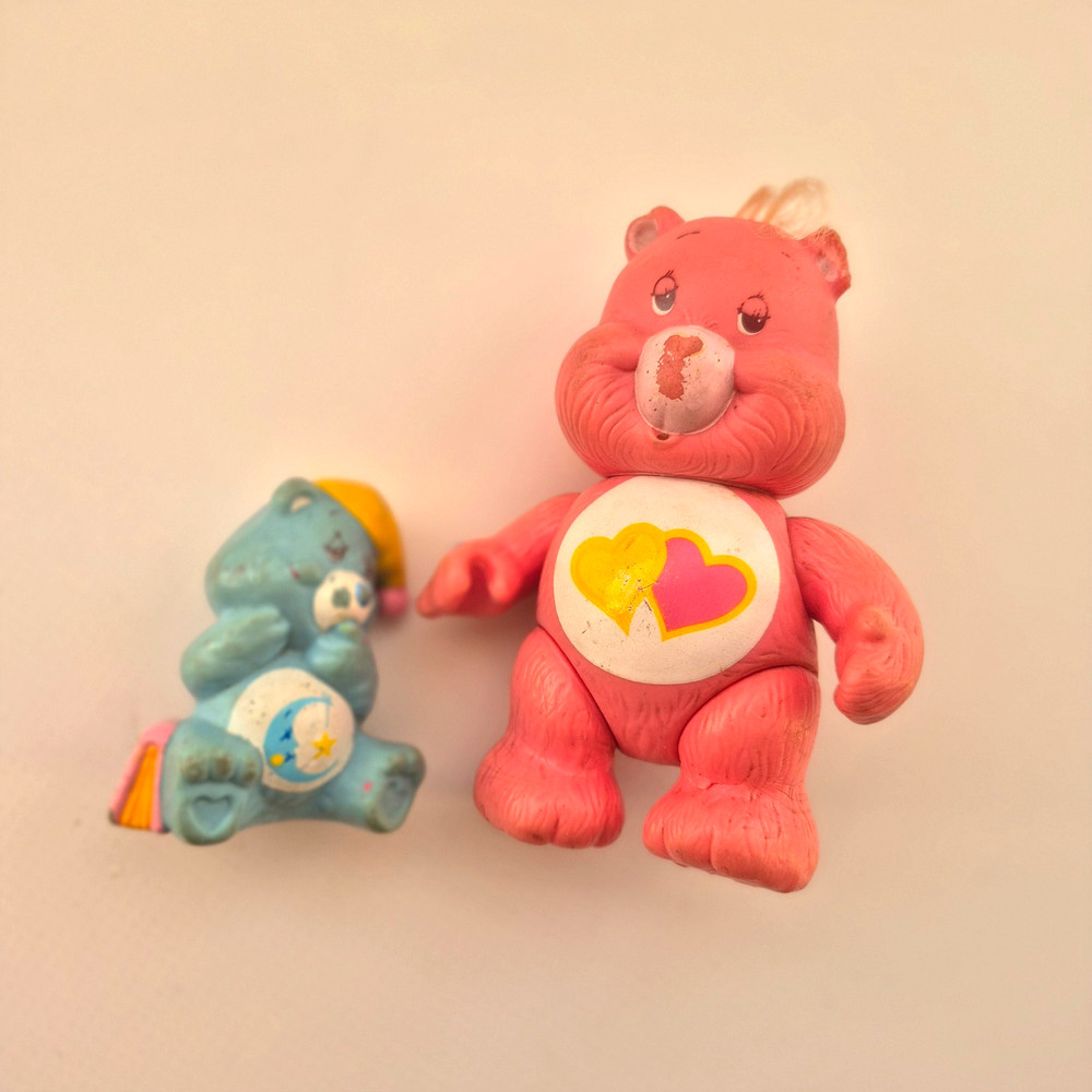Vintage Care Bear bundle plastic figures x2