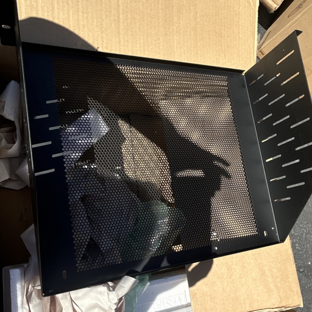 Rackmount Bracket with 2 Perforated Black Metal Side Panels