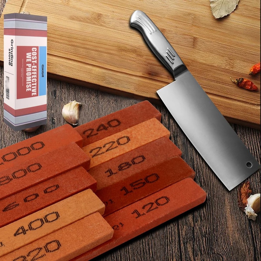 CBRIGHT 10pcs Sharpening Stone Set-10 Grit Assorted Sizes Whetstone Sharpener...