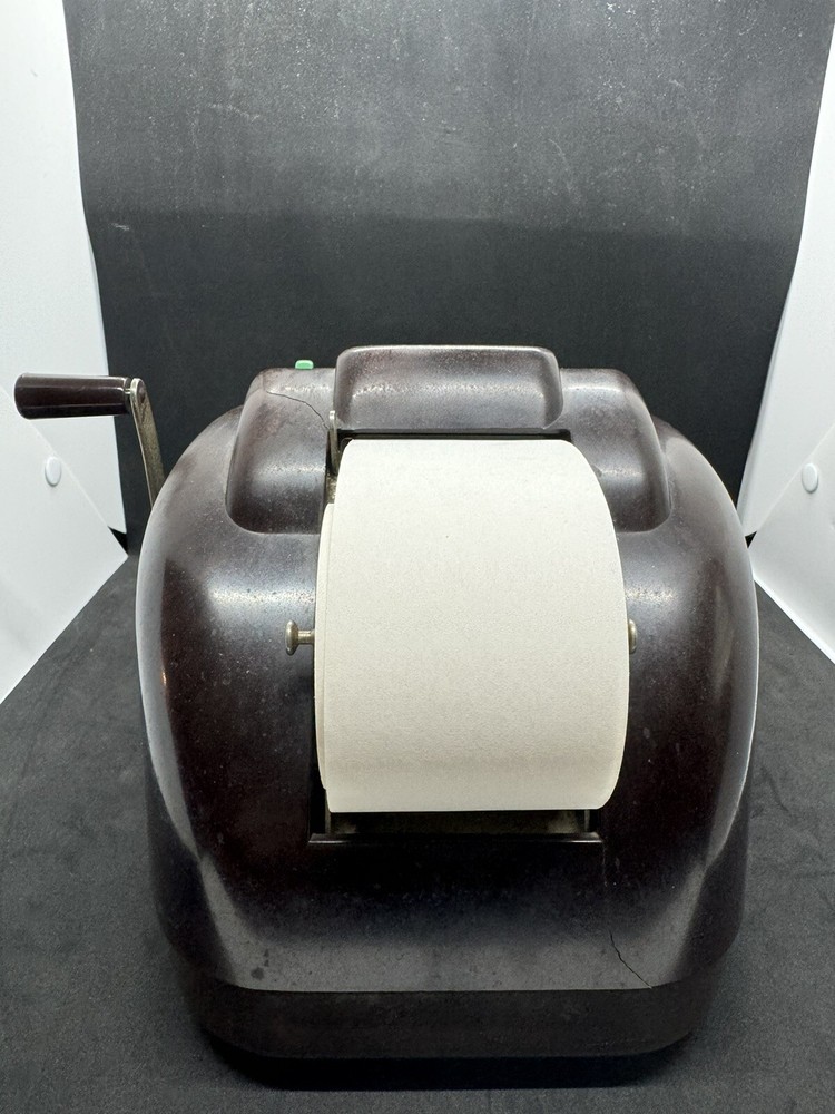 Victor Adding Machine Brown Bakelite Green Keys with Cover