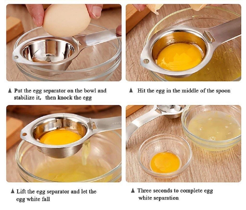 Egg Yolk White Separator Kitchen Gadget - Easy Divider Holder Sieve Tool