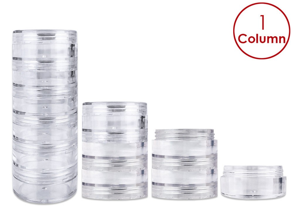 6 Pieces 10G/10ML Acrylic Stackable Clear Round Container Jar with Screw Cap