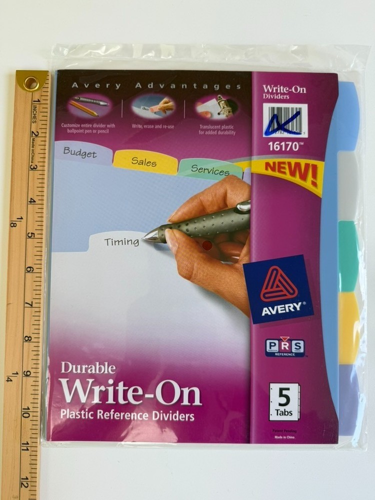 Avery - 16170 - Translucent Durable Write-on Plastic Dividers - 5 Tabs