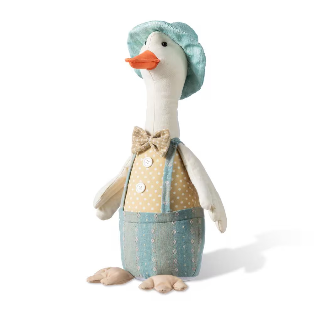 15.75 In. H Easter Fabric Boy Duck Figurine